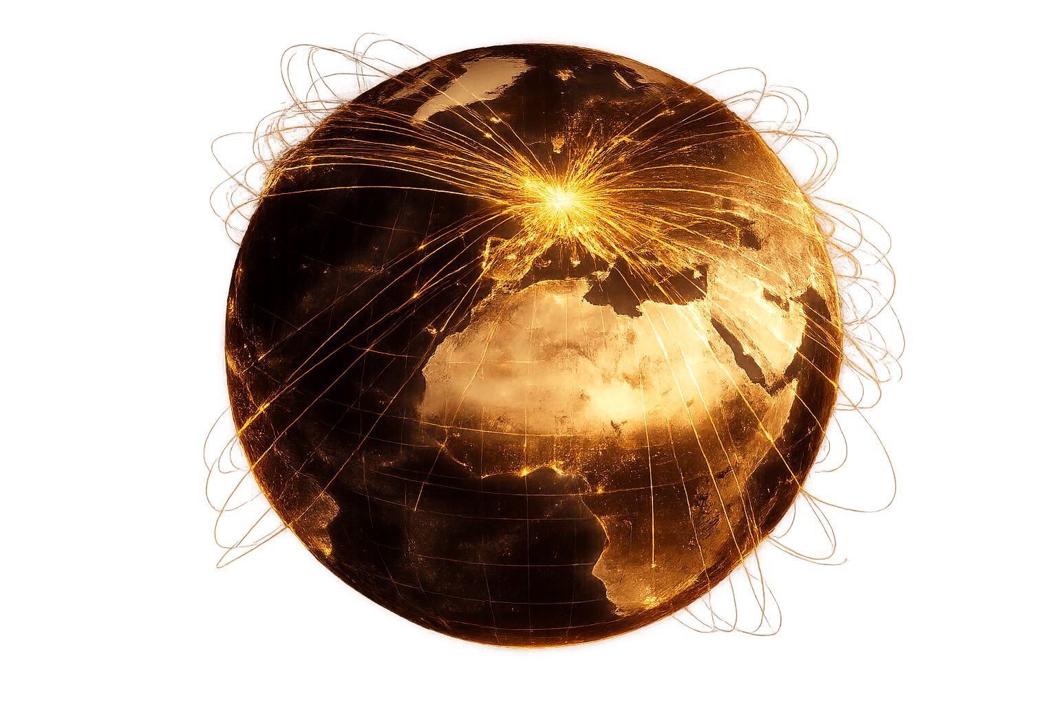 Hourly aggregated dashboard of real world flight data on a globe